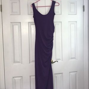 Purple ruche maxi dress